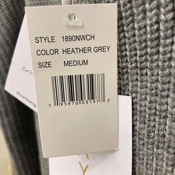 NEVER BEEN WORN- WAYF Off The Shoulder Sweater Dress, Grey, Size M - Picture 5 of 5